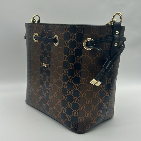 1387- VALENTINO By Mario Valentino Karl Monogram Stripes NWT - Picture 2 of 14